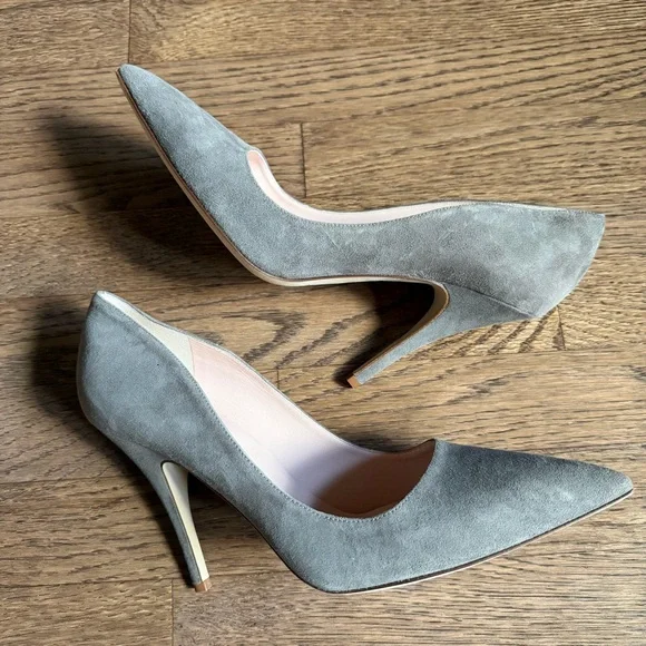 Kate Spade Licorice Gray Suede Heels - Picture 2 of 8
